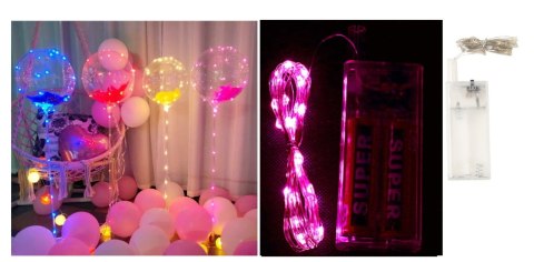 Lampk 10szt dekoracyjne na druciku 30 LED 3m RÓŻOWE (na baterie) NT2407 Lampk 10szt dekoracyjne na druciku 30 LED 3m RÓŻOWE (na baterie) NT2407
