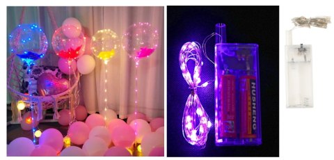 Lampki 10szt dekoracyjne na druciku 30 LED 3m PURPUROWE (na baterie) NT2410 Lampki 10szt dekoracyjne na druciku 30 LED 3m PURPUROWE (na baterie) NT2410
