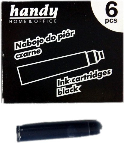 Naboje do piór wiecznych 6szt. czarny. w pud. Handy NB-007TR Naboje do piór wiecznych 6szt. czarny. w pud. Handy NB-007TR