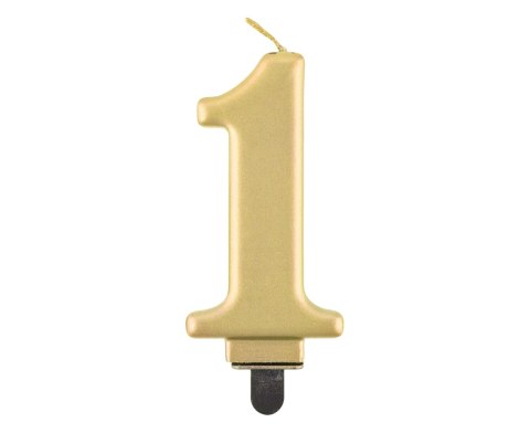 Świeczka cyfra 1 urodziny, metalik złota, 8 cm PF-SCZ1 Świeczka cyfra 1 urodziny, metalik złota, 8 cm PF-SCZ1