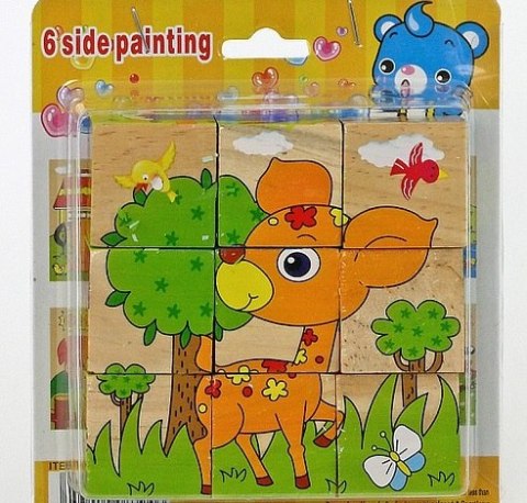Układanka drewniane klocki puzzle 9el Układanka drewniane klocki puzzle 9el