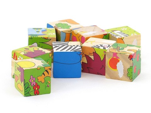 Układanka drewniane klocki puzzle 9el Układanka drewniane klocki puzzle 9el