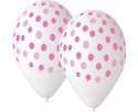 Balony premium różowe GROSZKI 12 cali 5 szt.
