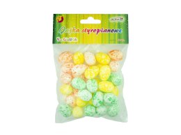 Jajka styropianowe kolorowe nakrapiane, wys. 2,5 cm 36 szt. | WPJ-7484