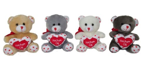 Miś z sercem 15cm Kocham Cię 4 wzory | M3636 Miś z sercem 15cm Kocham Cię 4 wzory | M3636