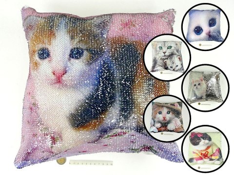 Poszewka na poduszkę magiczne cekiny koty 40x40 cm Poszewka na poduszkę magiczne cekiny koty 40x40 cm