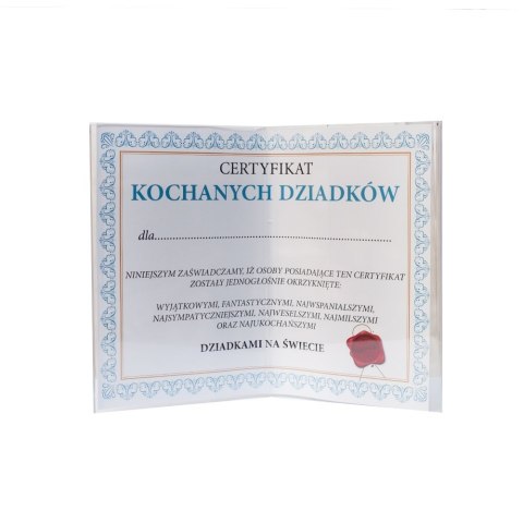 Ramka plexi podwójna certyfikat Kochanych Dziadków Ramka plexi podwójna certyfikat Kochanych Dziadków
