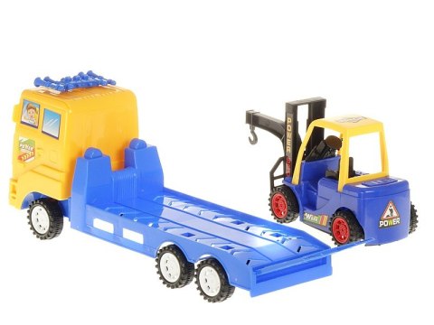 Auto z przyczepą i podnośnikiem; 28,5x11x8,5cm Auto z przyczepą i podnośnikiem; 28,5x11x8,5cm
