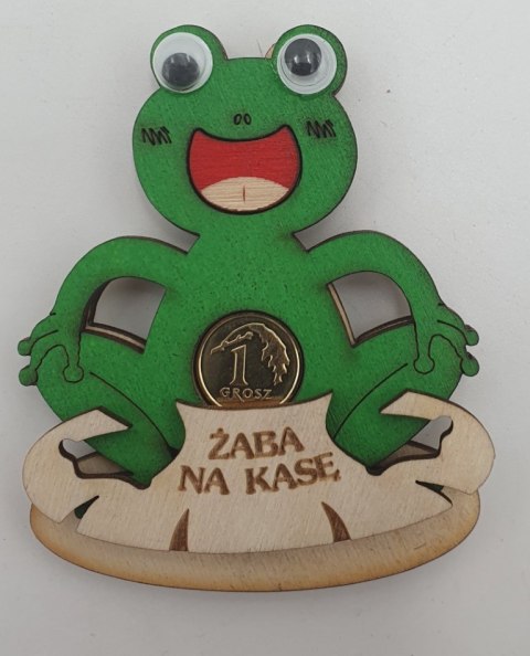 Magnes ŻABA Z GROSZEM NA KASĘ 8 x 6,5 cm nr143 Magnes ŻABA Z GROSZEM NA KASĘ 8 x 6,5 cm nr143