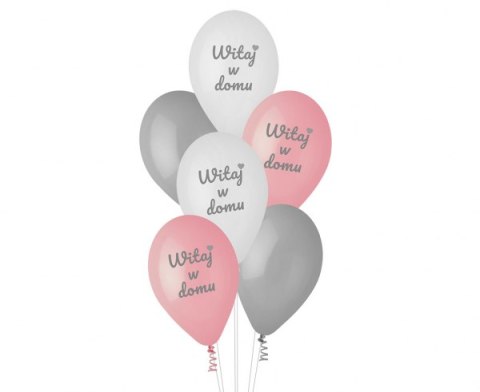 Balony Premium Witaj w domu różowe 12" 6szt. Balony Premium Witaj w domu różowe 12" 6szt.