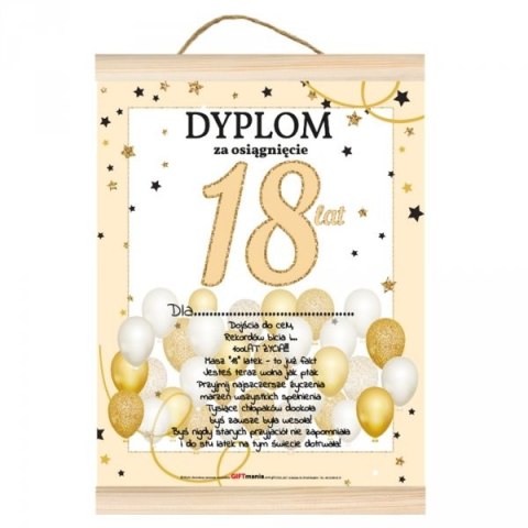 Dyplom dla niej za osiągnięcie 18 lat Dyplom dla niej za osiągnięcie 18 lat