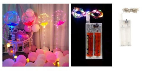 Lampki dekoracyjne na druciku 30 LED 3m 10szt. MULTIKOLOROWE na baterie | NT2412 Lampki dekoracyjne na druciku 30 LED 3m 10szt. MULTIKOLOROWE na baterie | NT2412