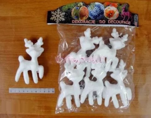 Renifery styropianowe do decoupage 6szt. 11x7x3cm Renifery styropianowe do decoupage 6szt. 11x7x3cm