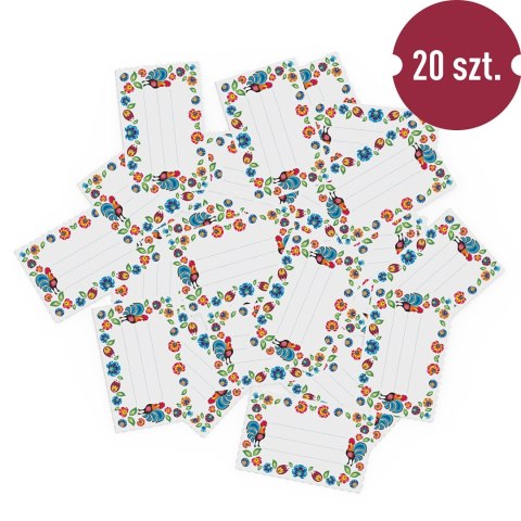 Etykiety samoprzylepne wzór folk 85/55mm 20szt. | 660058 Etykiety samoprzylepne wzór folk 85/55mm 20szt. | 660058