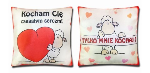 Poduszka dwustronna 35x35cm Kocham Cię caaałym sercem! S77 Poduszka dwustronna 35x35cm Kocham Cię caaałym sercem! S77