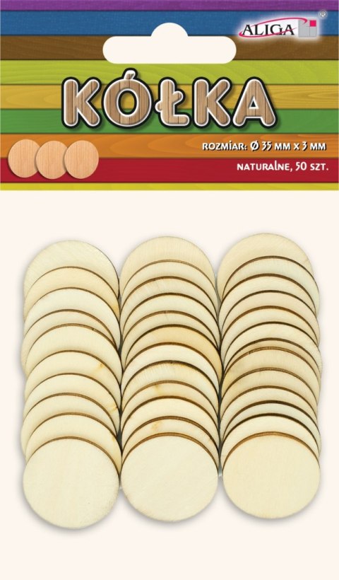 Kółka naturalne 30 szt.,śr.35 mm PK-6388 Kółka naturalne 30 szt.,śr.35 mm PK-6388
