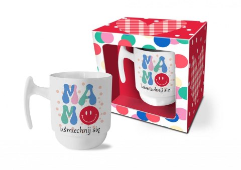 Kubek matowy 310ml MAMO UŚMIECNIJ SIĘ Kubek matowy 310ml MAMO UŚMIECNIJ SIĘ