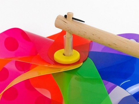 Wiatrak 43cm dł 90cm kwiatek w kropki Wiatrak 43cm dł 90cm kwiatek w kropki