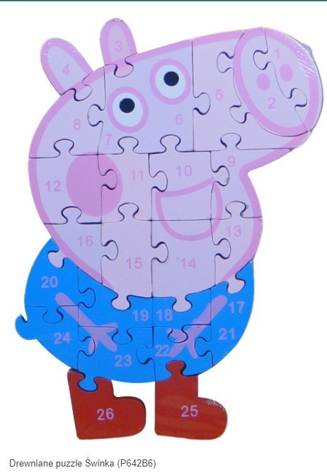 Drewniane puzzle Świnka /ok.24 cm (P642B6) Drewniane puzzle Świnka /ok.24 cm (P642B6)