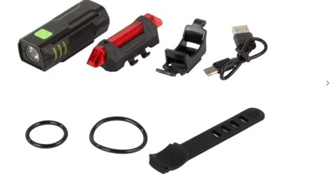 Lampka rowerowa led zestaw tył przód usb na rower 08355 Lampka rowerowa led zestaw tył przód usb na rower 08355
