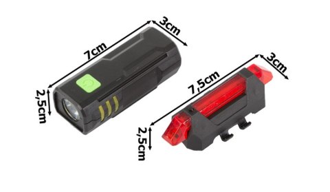 Lampka rowerowa led zestaw tył przód usb na rower 08355 Lampka rowerowa led zestaw tył przód usb na rower 08355