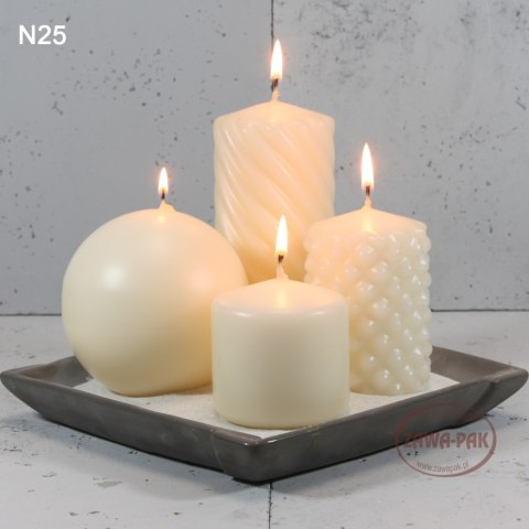 Świeca klasyczna walec kremowa 70/100mm | W70100N25 Świeca klasyczna walec kremowa 70/100mm | W70100N25