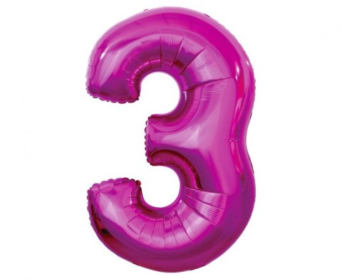 Balon foliowy "Cyfra 3", różowa, 92 cm FG-C85R3 Balon foliowy "Cyfra 3", różowa, 92 cm FG-C85R3