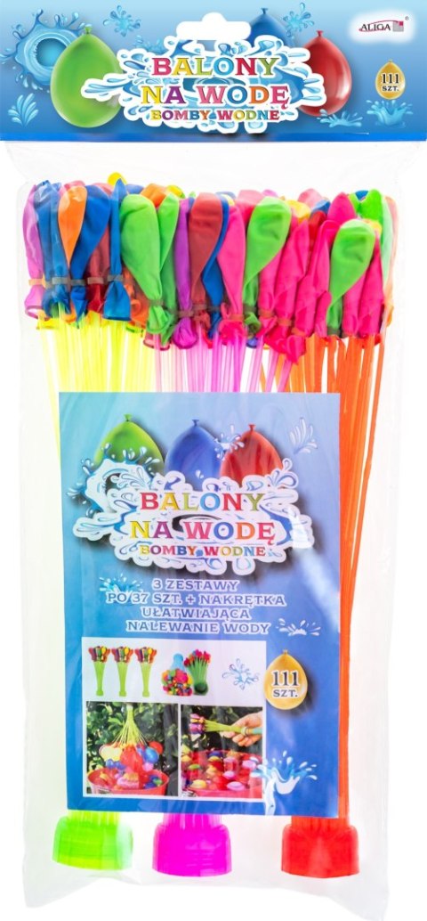 Balony wodne 111szt. z nakrętką do nalewania wody | BW-3972 Balony wodne 111szt. z nakrętką do nalewania wody | BW-3972