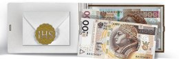 Banknotówka z życzeniami KOMUNIA ŚW IHS