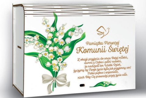 Kasetka duża dzielona na 6 części 15 x 22,5 cm KOMUNIA ŚW KONWALIA Kasetka duża dzielona na 6 części 15 x 22,5 cm KOMUNIA ŚW KONWALIA