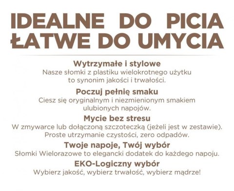 Rurki (słomki) wielokrotnego użytku, różne kolory 9x240mm 17 szt. + szczoteczka RW-17KS Rurki (słomki) wielokrotnego użytku, różne kolory 9x240mm 17 szt. + szczoteczka RW-17KS