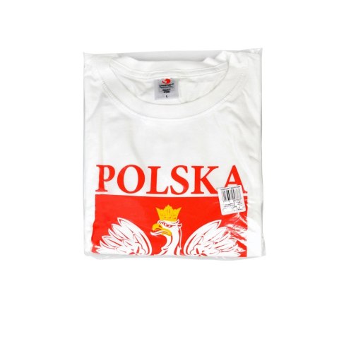 Koszulka z nadrukiem "Biało-Czerwoni" biała - rozmiar S Koszulka z nadrukiem "Biało-Czerwoni" biała - rozmiar S