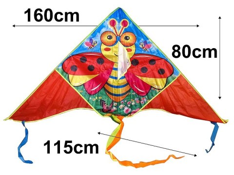 Latawiec biedronka 160 x 80cm + ogon dł.115cm w pokrowcu Latawiec biedronka 160 x 80cm + ogon dł.115cm w pokrowcu