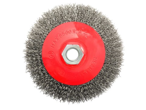 Szczotka druciana obrotowa boczna 115mm M14 drut karbowany stalowy G00598 Szczotka druciana obrotowa boczna 115mm M14 drut karbowany stalowy G00598