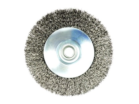 Szczotka druciana obrotowa boczna 115mm M14 drut karbowany stalowy G00598 Szczotka druciana obrotowa boczna 115mm M14 drut karbowany stalowy G00598