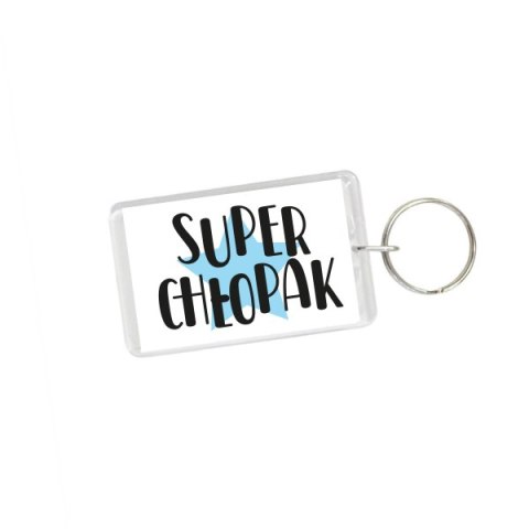Brelok plastikowy dwustronny w kształcie prostokąta "Super Chłopak" Brelok plastikowy dwustronny w kształcie prostokąta "Super Chłopak"