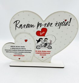 Stojak dwa serca MD kolor rower- Razem przez życie 3304-RR