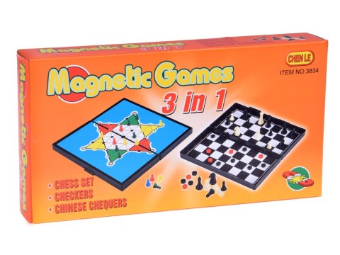 Zestaw gier 3w1 szachy warcaby chińczyk magnetyczne strategiczna GR0676 Zestaw gier 3w1 szachy warcaby chińczyk magnetyczne strategiczna GR0676