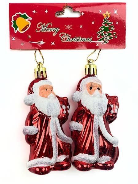 Bombki plastikowe 2 szt MIKOŁAJ dł. 8 cm Bombki plastikowe 2 szt MIKOŁAJ dł. 8 cm