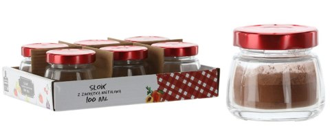 Słoiczek z czerwoną metalową zakrętką 100ml 6szt. Słoiczek z czerwoną metalową zakrętką 100ml 6szt.