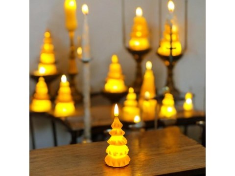 Świeczka led choinka imitacja wosku - 12cm 7309 Świeczka led choinka imitacja wosku - 12cm 7309