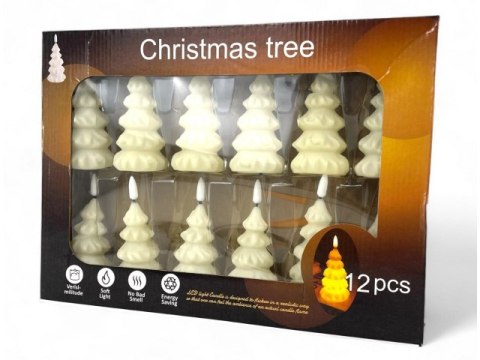 Świeczka led choinka imitacja wosku - 12cm 7309 Świeczka led choinka imitacja wosku - 12cm 7309