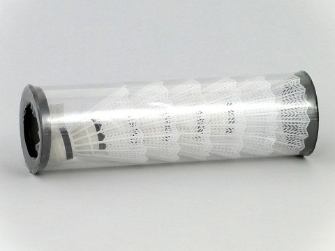 Zestaw 6 lotek do badmintona białe w tubie PVC 22 x 6,5cm Zestaw 6 lotek do badmintona białe w tubie PVC 22 x 6,5cm