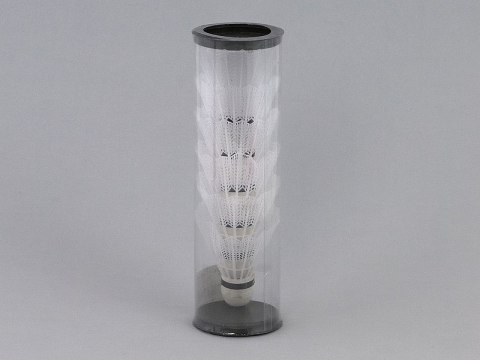 Zestaw 6 lotek do badmintona białe w tubie PVC 22 x 6,5cm Zestaw 6 lotek do badmintona białe w tubie PVC 22 x 6,5cm