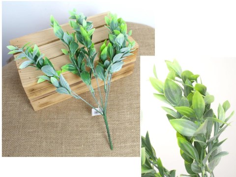 Gałązka 2szt liści BUKSZPAN wys. 38 cm 5 łodyg ZIELONY bielony MD-074B Gałązka 2szt liści BUKSZPAN wys. 38 cm 5 łodyg ZIELONY bielony MD-074B