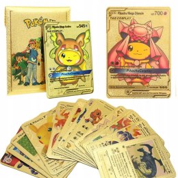 Karty 10szt. POKEMON ZŁOTE kolekcjonerskie 8x10cm | B-0041