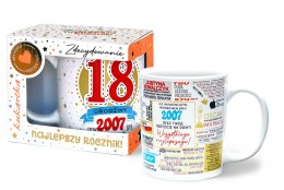 Kubek premium Urodziny 18 (czerwona, cyfry, roczniki) Q 1021