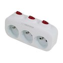 Rozgałęźnik elektryczny z uziemieniem 3 gniazda ELK307W