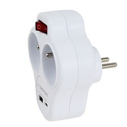 Rozgałęźnik elektryczny z wyłącznikiem 2 gniazda z ładowarką USB-C/USB-A ELK311W Rozgałęźnik elektryczny z wyłącznikiem 2 gniazda z ładowarką USB-C/USB-A ELK311W