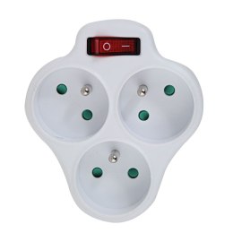 Rozgałęźnik elektryczny z wyłącznikiem 3 gniazda ELK304W